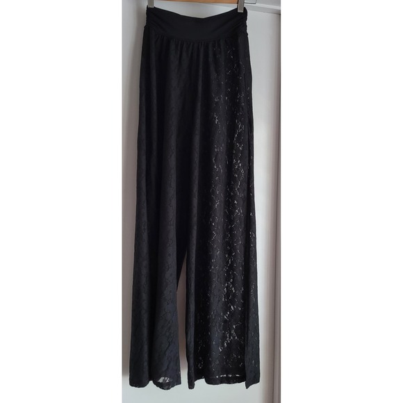 aerie Pants - Aerie OFFLINE Women's Pants XS Casual Black Beach Pool Resort Wide Leg Open Side